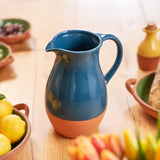 Dexam Sintra Glazed Terracotta Jug In Ink Blue