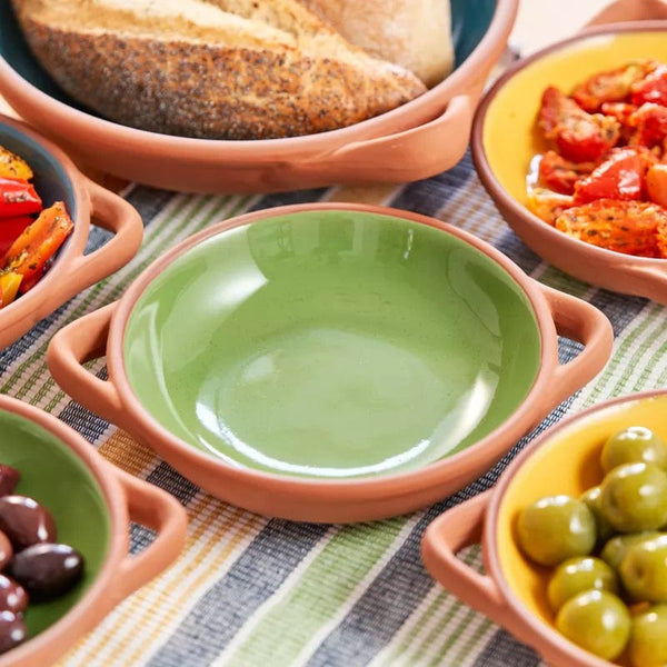 Dexam Sintra Large Glazed Terracotta Tapas Dish In Green