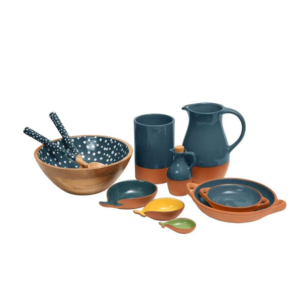 Dexam Sintra Large Glazed Terracotta Tapas Dish In Ink Blue