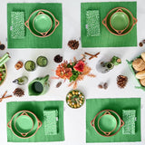 Dexam Sintra Mango Wood Spotted Salad Bowl In Green