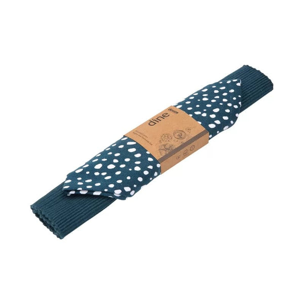 Dexam Sintra Recycled Cotton Spotted Napkin and Placemat Set In Ink Blue