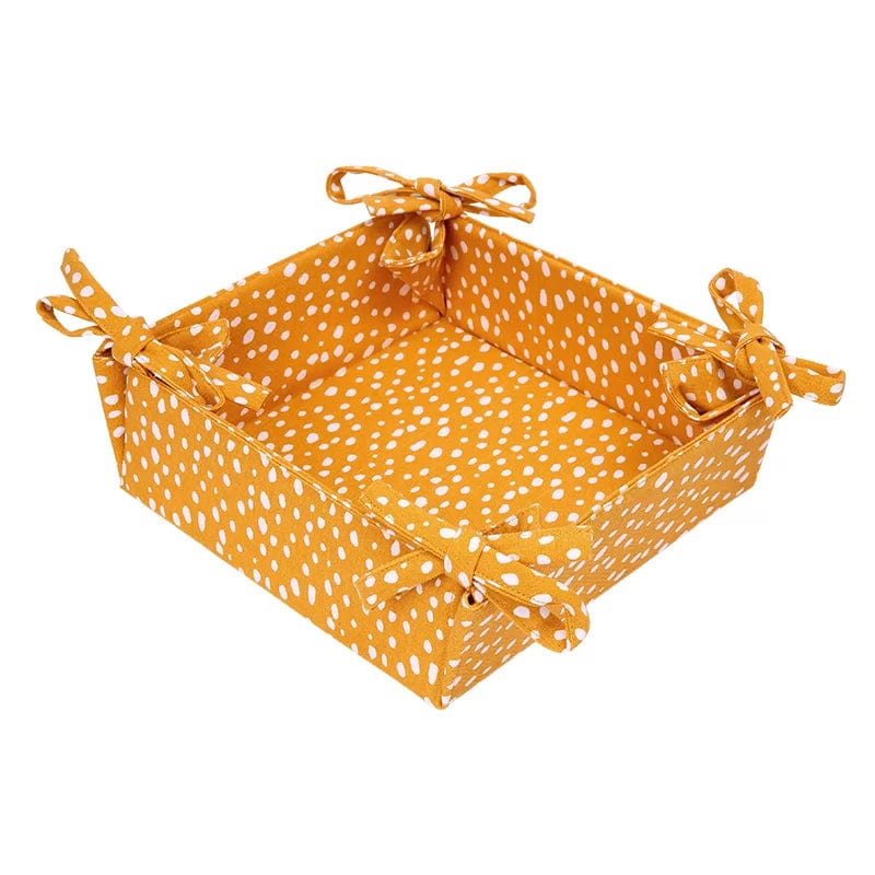 Dexam Sintra Recycled Cotton Spotted Bread Basket in Ochre
