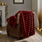 Deyongs Kenwood Faux Fur Throw In Merlot, 130cm X 170cm