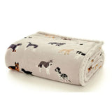 Deyongs Mixed Dogs Fleece Throw In Oatmeal, 140x180cm