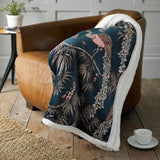 Deyongs Peacock Sherpa Throw 140cm x 180cm in Petrol