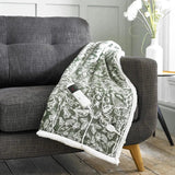 Deyongs Secret Garden Green Printed Fleece Electric Heated Throw 140x180cm