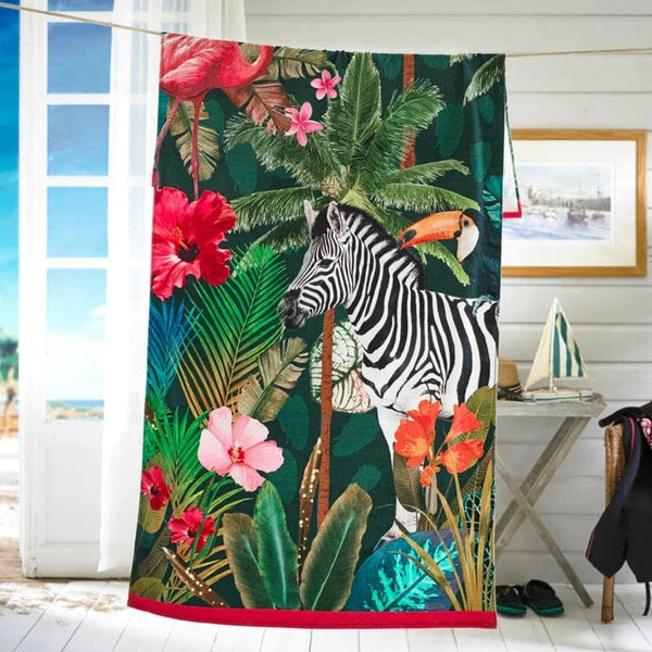 Deyongs Tropical Zoo Printed Velour 90x180cm Cotton Beach Towel