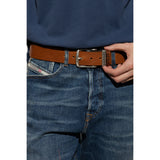 Diesel ‘Logo B-Visible’ Leather Belt In Brown