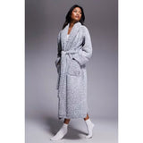 DKNY Long Sleeve Robe In Iron Gate Frosted Sherpa