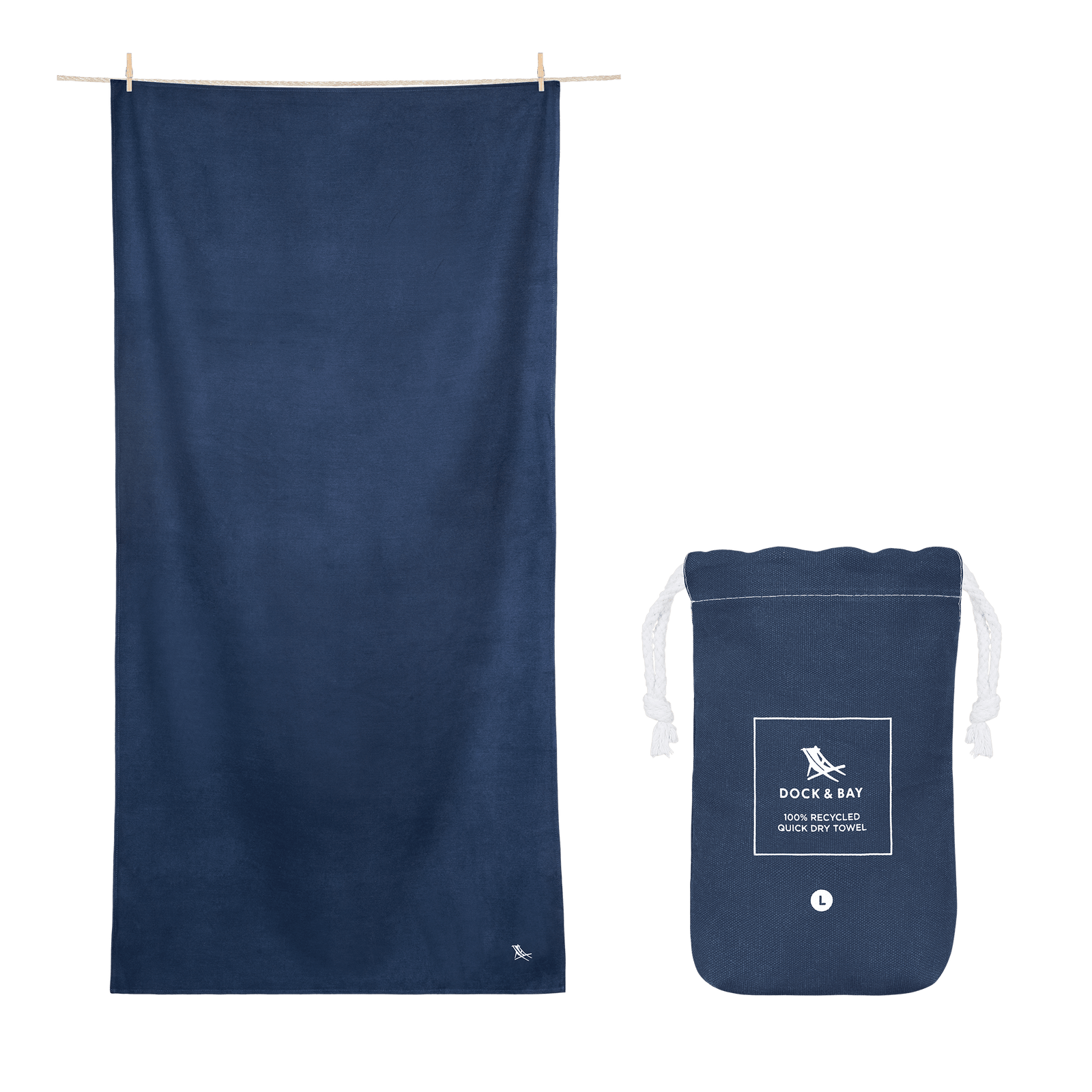 Dock & Bay Essential Towels All Rounder Camping & Yoga - Deep Sea Navy