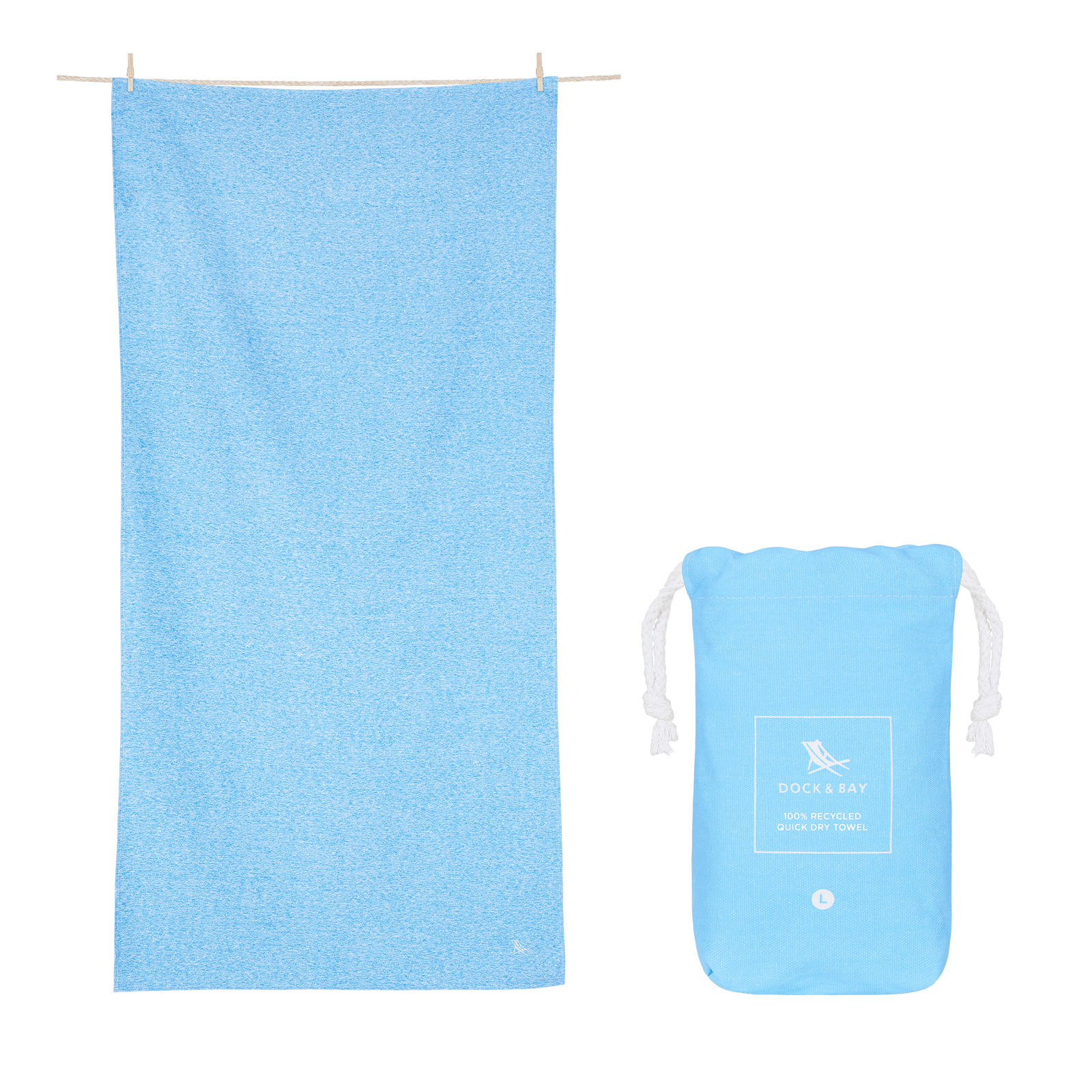 Dock & Bay Essential Towels All Rounder Camping & Yoga - Lagoon Blue