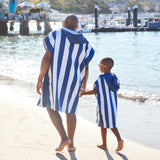 Dock & Bay Whitsunday Blue Poncho Stripe Small