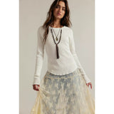 Free People We The Free Easy Does It Long Sleeve Tee In White