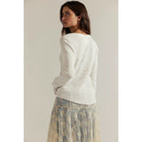 Free People We The Free Easy Does It Long Sleeve Tee In White