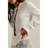 Free People We The Free Easy Does It Long Sleeve Tee In White