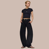 Free People - We The Free Protagonist Cropped Cap Sleeve Tee In Black