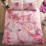 Dreams & Drapes Soiree Rose Bloom Print 100% Cotton 200 Thread Count Duvet Cover Set