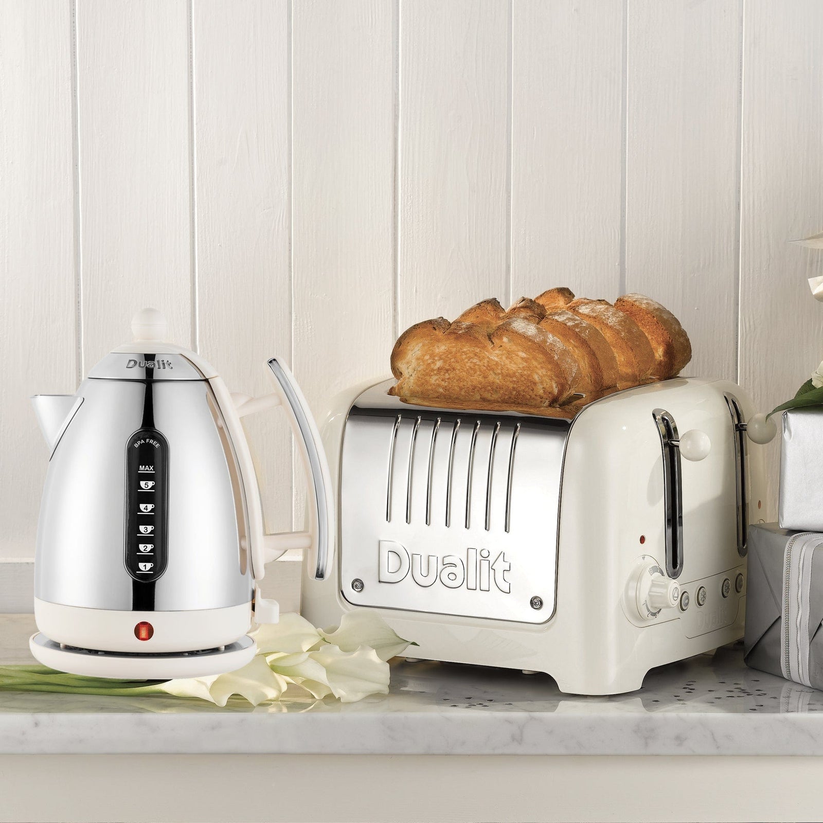 Dualit canvas white toaster sales