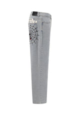 Ed Hardy Black Widow Baggy Denim Jeans in Bleach