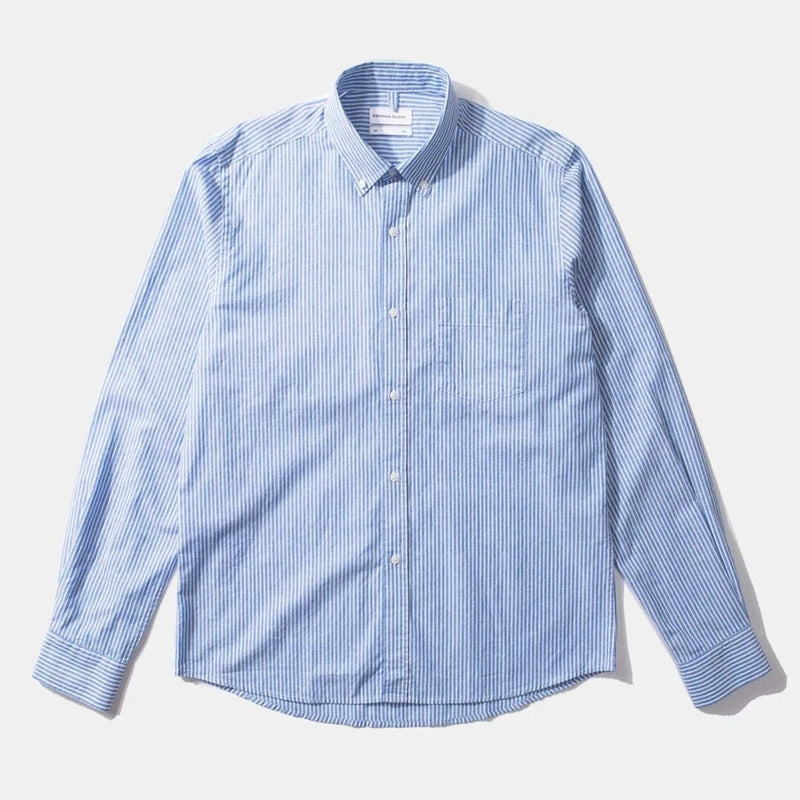 Eddmond Studios Striped Linen Shirt Plain Light Blue