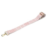 Elie Beaumont Bag Strap in Pink Diamond and Chevron