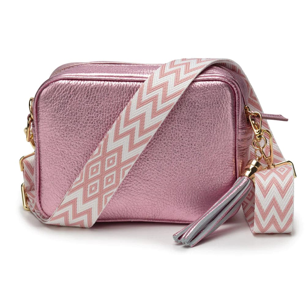 Elie Beaumont Bag Strap in Pink Diamond and Chevron