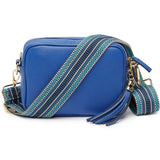 Elie Beaumont Crossbody Camera Bag Blue Aztec Strap