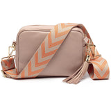 Elie Beaumont Crossbody Camera Bag Strawberry Chevron Strap
