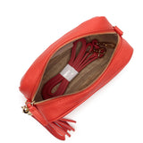 Elie Beaumont Crossbody Camera Bag Tangerine Chevron Strap