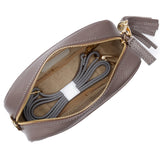 Elie Beaumont Grey Camera Bag With Leopard Strap