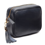 Elie Beaumont Navy Camera Bag With Blue Diamond Strap