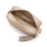 Elie Beaumont Raffia Crossbody In Biscuit