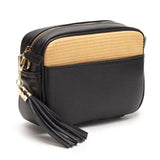 Elie Beaumont Raffia Crossbody In Black