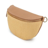 Elie Beaumont Raffia Sling Bag In Camel