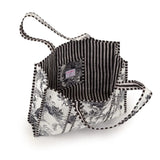 Elie Beaumont Serendipity Cotton Quilted Tote In Black White