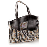 Elie Beaumont Serendipity Cotton Quilted Tote In Leopard
