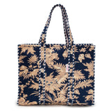 Elie Beaumont Serendipity Cotton Quilted Tote In Midnight Blossom