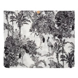 Elie Beaumont Serendipity Cotton Shoulder Tote In Black & White Crane