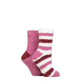 ELLE 2 Pairs Fluffy & Cosy Blissful Bed Time Socks In Smokey Pink