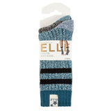 ELLE 2 Pairs Soft Ribbed Boot Socks In Blue Coral