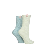 ELLE 2 Pairs Bed & Slipper Socks In Storm