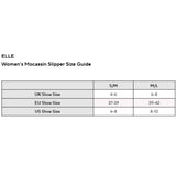 ELLE Cable Knit Moccasin Slipper Socks In Charcoal (S/M)