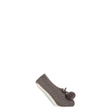 ELLE Cable Knit Moccasin Slipper Socks In Charcoal (S/M)
