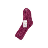 ELLE Chenille Cable Slouch Socks In Winter Berry