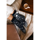 ELLE Sherpa Lined Socks with Grip In Charcoal