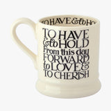 Emma Bridgewater Black Toast 'Mr & Mr' Set of 2 1/2 Pint Mugs Boxed