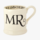 Emma Bridgewater Black Toast 'Mr & Mr' Set of 2 1/2 Pint Mugs Boxed