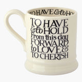 Emma Bridgewater Black Toast 'Mr & Mrs' Set Of 2 1/2 Pint Mugs Boxed