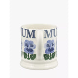 Emma Bridgewater Blue Pansies Mum Half Pint Earthenware Mug 300ML