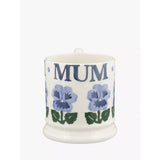 Emma Bridgewater Blue Pansies Mum Half Pint Earthenware Mug 300ML